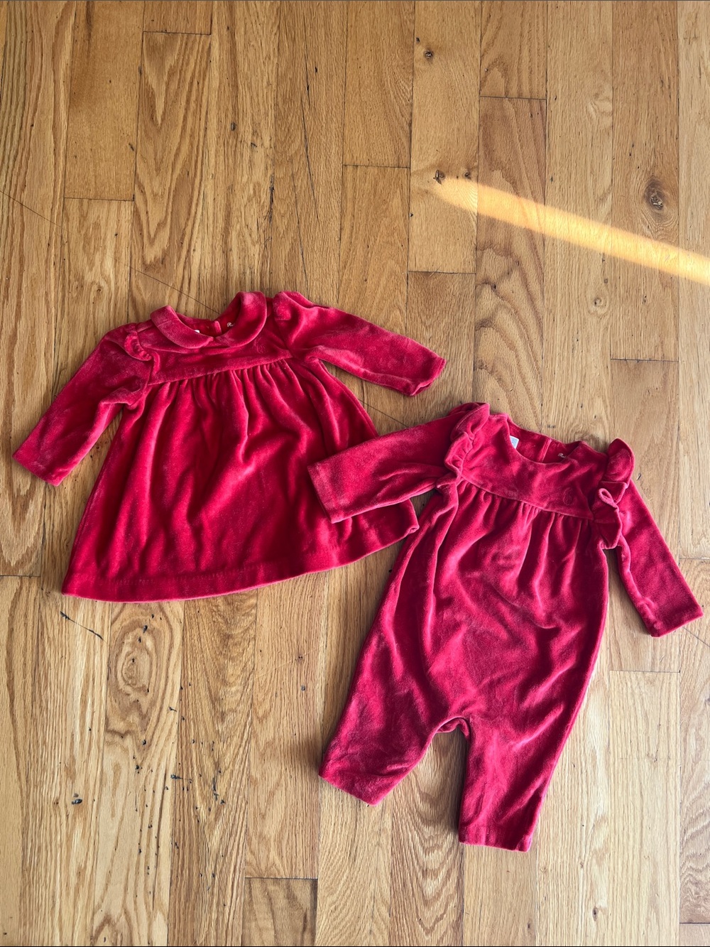 Ralph Lauren Velour A-Line Dress & Ruffled Coverall Baby Girl Size 3 Months